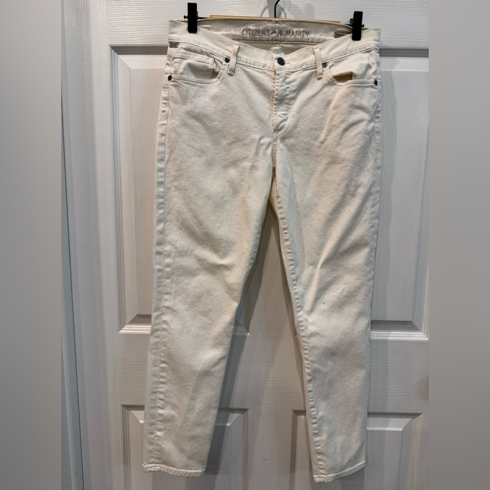 Citizens of Humanity Thompson Medium Rise Skinny Jeans Off White Women’s Size 30